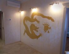 Фреска «Дракон богатства» в технике SPECIALE (Fresco Gold Dragon of Wealth)