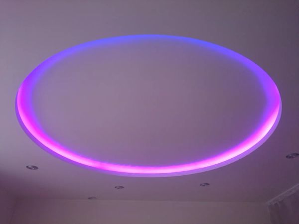Двухуровневый потолок из ГКЛ с подсветкой