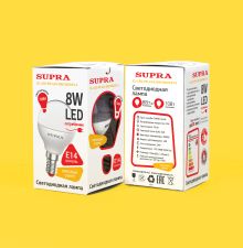 Разработка упаковку лампочек для компании SUPRA