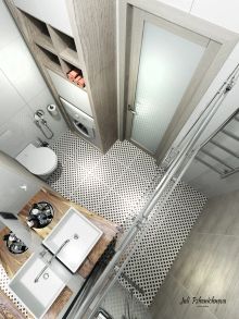Ванная комната для проекта квартиры S - 45 м2