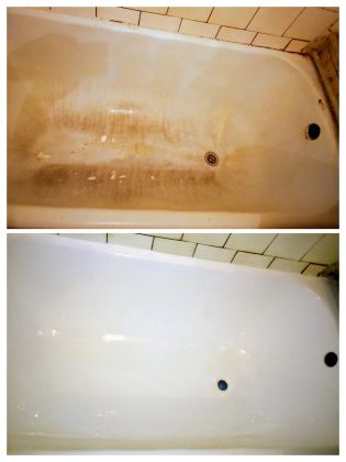Реставрация чугунной ванны в Саратове Фото до и после