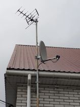 Установка трубостойки для приема спутникого сигнала DVB S2
и приема эфирного цифрового сигнала DVB T2 (д.Разметелево)