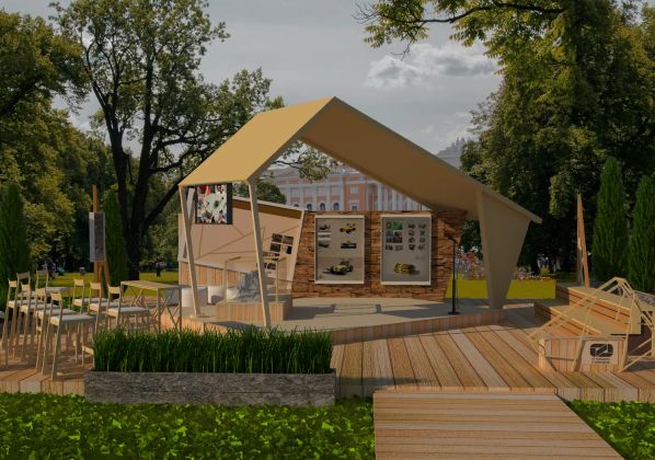 3D визуализация выставочного павильона в парке