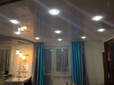 Натяжной двухуровневый потолок