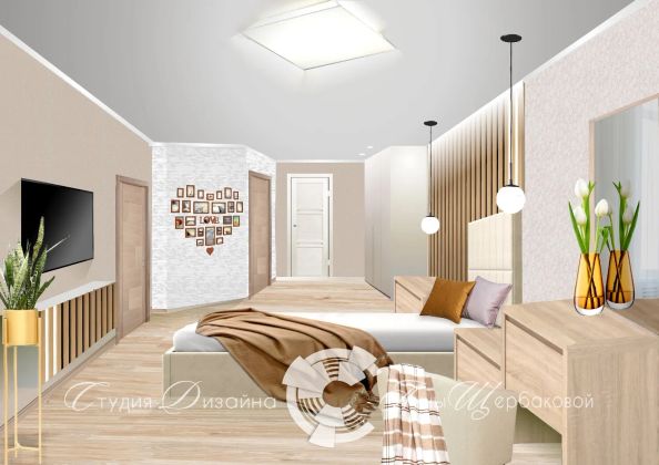 Спальня, дизайн-проект "Грезы на рассвете", 2019