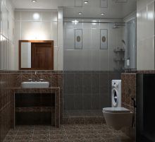 Дизайн ванной в классическом стиле. Проект квартиры, осень 2017, Борисоглебское