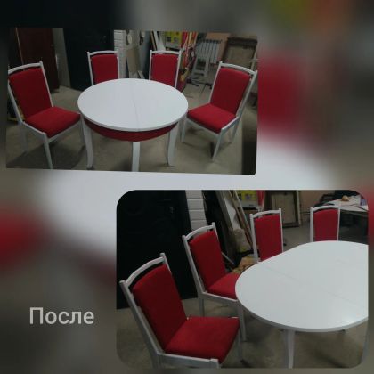 Реставрация стола и стульев " после"