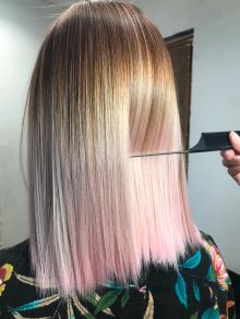 Восстановление волос с розовым пигментом 
