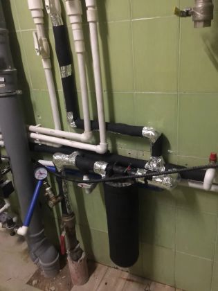 Установка фильтра, проектирование и пайка, рядом стоящих узлов к отоплению и водоснабжению