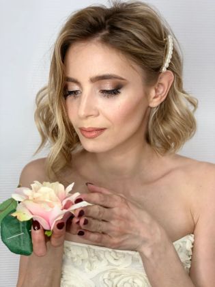 Пример свадебного макияжа с обучения