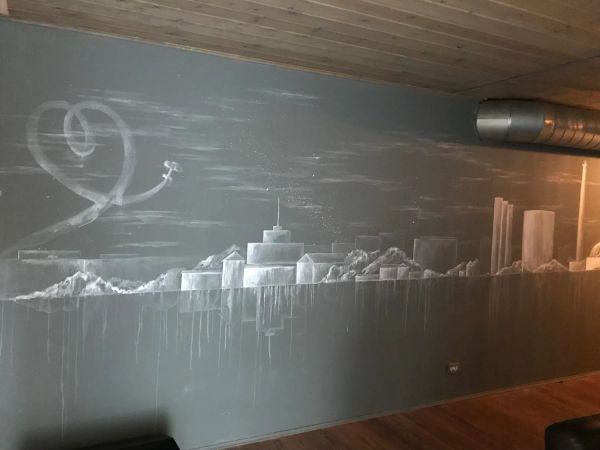 Роспись стены в кальянной, Екатеринбург