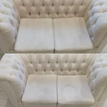 Фото белоснежного дивана до/после