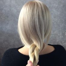 Окрашивание натуральных чёрных волос в блонд