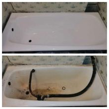 Реставрация ванн, шпаклёвка сколов, замена старого слива 