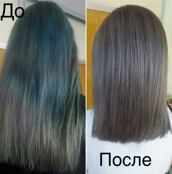 Декапирование волос до и после