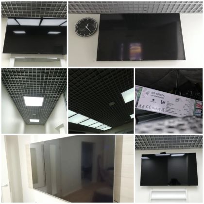 Установка светильников в потолок типа грильято, установка кронштейнов для телевизоров и монтаж. 