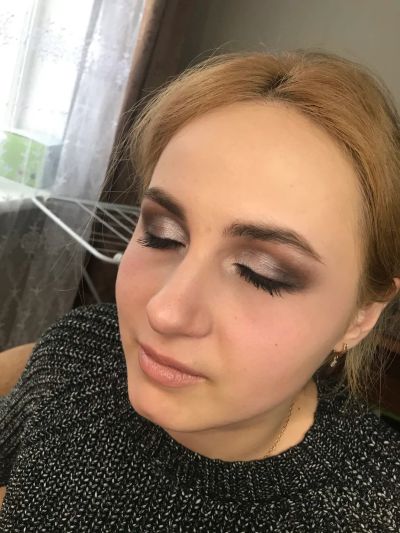 Вечерний макияж для клиентки))
