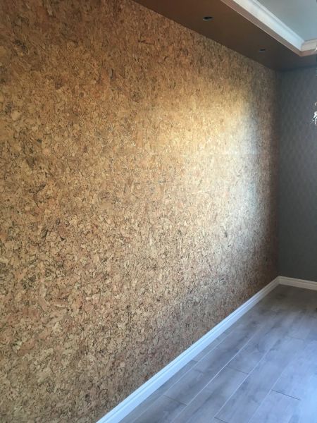 Монтаж пробкового покрытия на стены (плитка размером 600*300 мм)