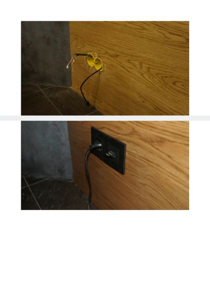 Монтаж выключателя и HDMI выхода в переговорной в офисе Кристалс