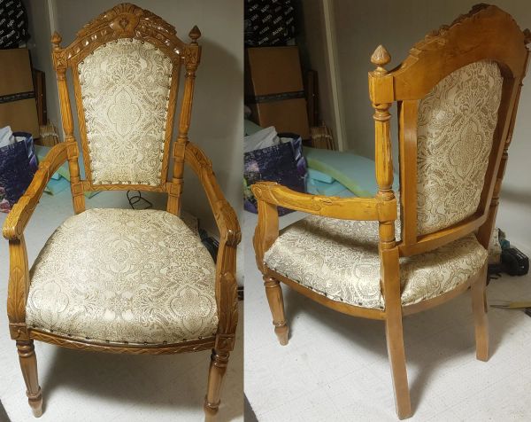 ремонт, реставрация кресла середины 19-го века Россия