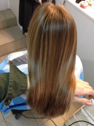 Highlights and toning by Matrix, line cutting 