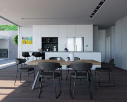 Dual House by Axelrod Architects, визуализация по референсам и планам 