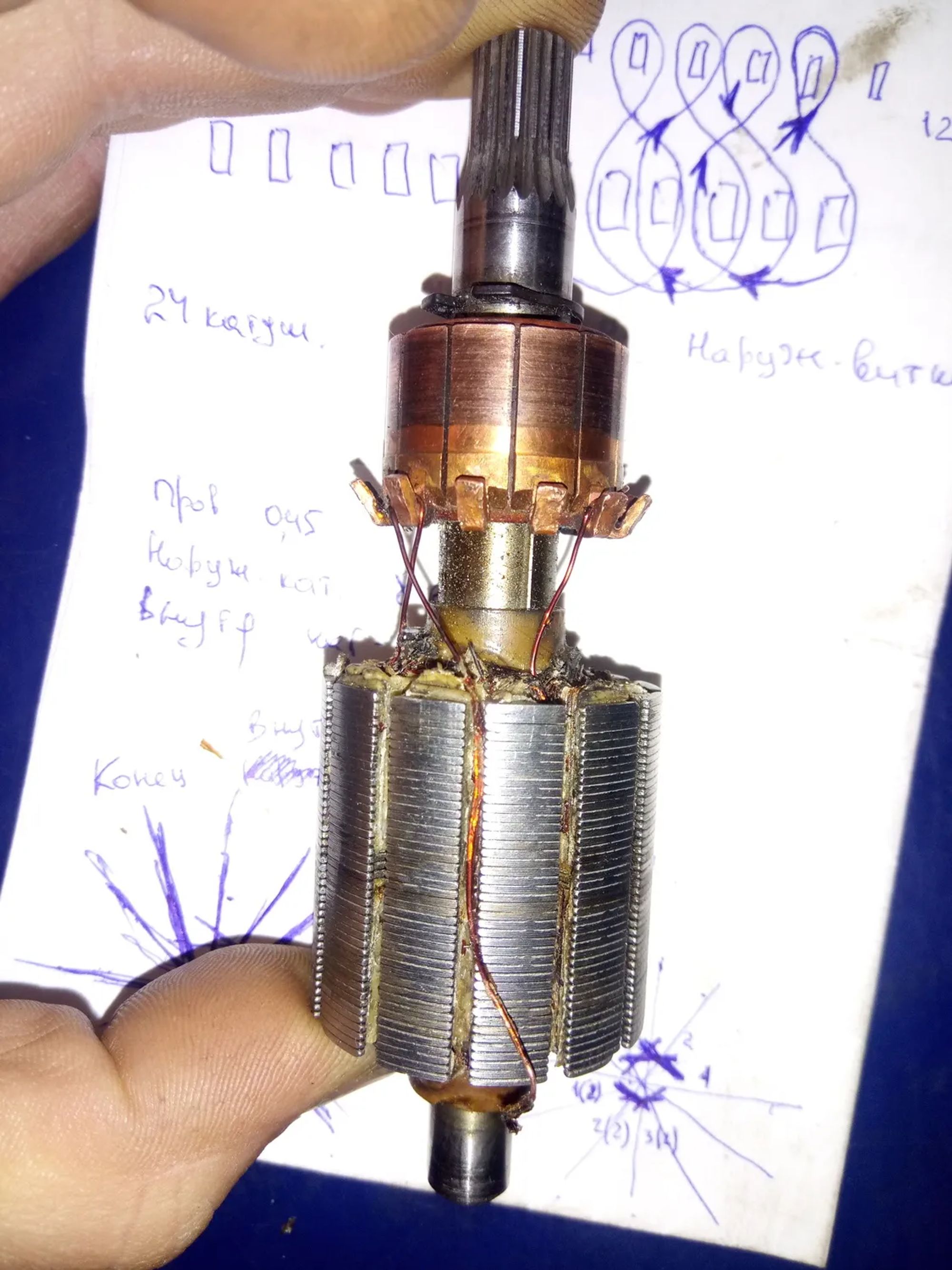 Перемотка якоря своими руками. Перемотка якоря электродвигателя 22 КВТ 1500. Перемотка якоря на 12 пазов 24 ламели. Перемотка якоря Electric winch. Ламели якоря стартера.