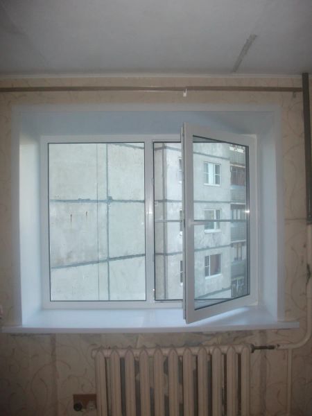 Установка двустворчатого окна под ключ
