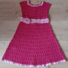 Ажургое платье на девочку 4 года . Связано крючком из 100%хлопковой пряжи