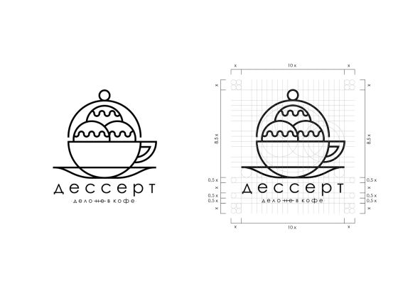 Логотип и сетка построения кондитерской "Дессерт".