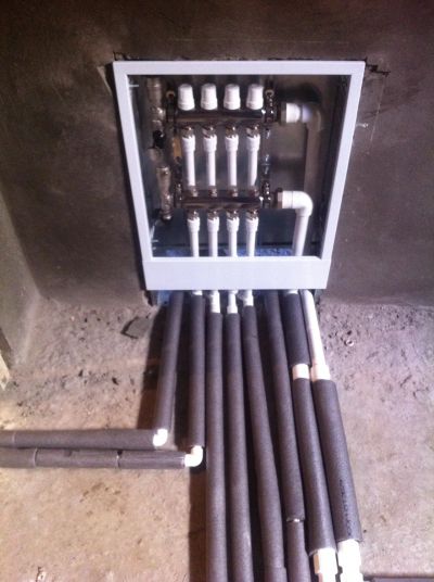 Монтаж гребенки отопления