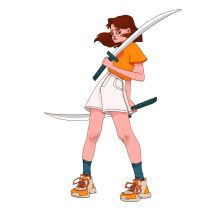 девочка с двумя мечами