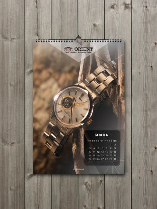 Разработка стиля фирменного календаря ОРИЕНТ, профессиональная фотосъёмка, вёрстка макета, печать тиража