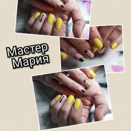Комбинированный маникюр покрытие гель лак дизайн 