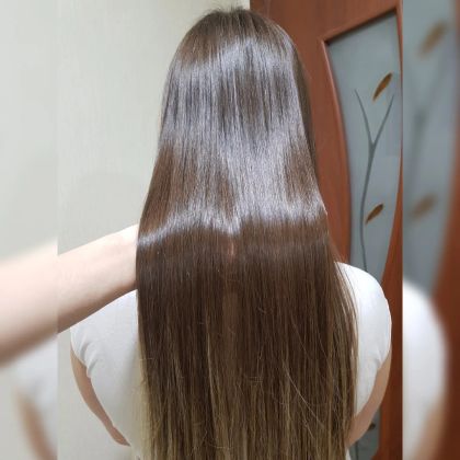 Кератиновое выпрямление волос. Результат до 6 месяцев. Идеально прямые волосы с зеркальным блеском