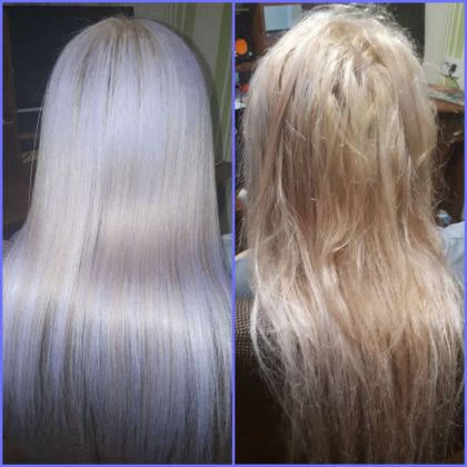 Восстановление волос с эффектом антижелтизны для блондинок 
