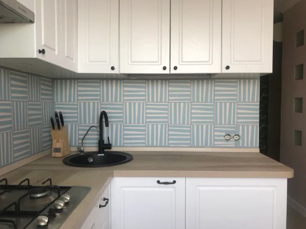 Декоративная покраска стен. Разработка эскиза орнамента для кухонного фартука