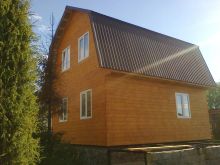 Каркасный дом размерами 5,30 х 6,30 м, построен в г. Электрогорск, СНТ Озерки. Новый дом поставлен на месте старого строения.