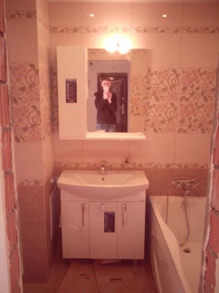 готовая ванная комната с установленным сан.тех. оборудованием