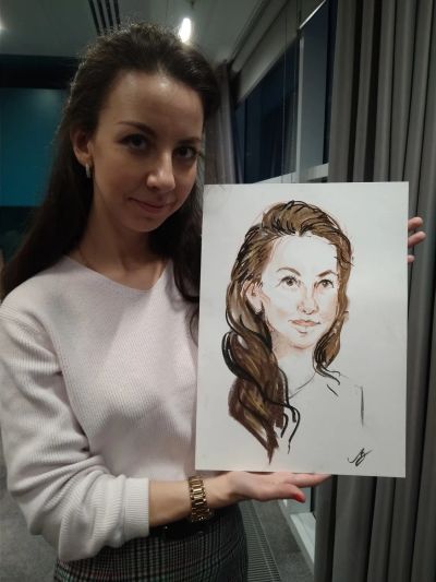 Шарж на корпоративе, посвященному 8 марта