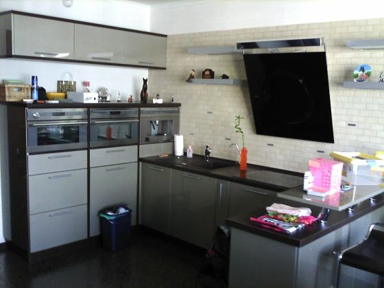 Кухня с почти полным набором техники: посудомоечная машина, вытяжка, духовка, микроволновка, кофе-машина с подключением к водопровод, варочная поверхность - фото - 1