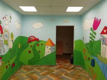 Оформление комнаты в детском развлекательном центре. 