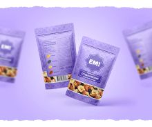 Разработка дизайна упаковки для торговой марки орехово-фруктовых коктейлей, разработка презентации разработанного дизайна для клиента.