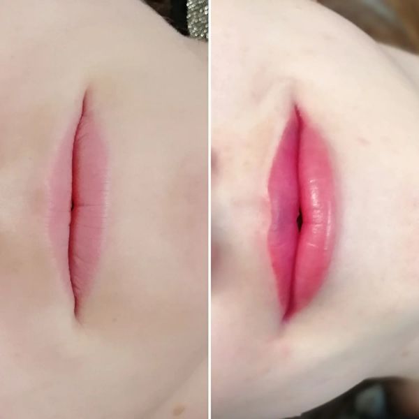 Перманентный макияж губ в технике напыления (акварельные губы)