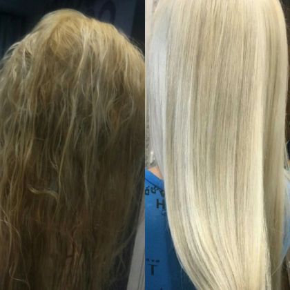Блонд и восстановление волос (состав смыт)