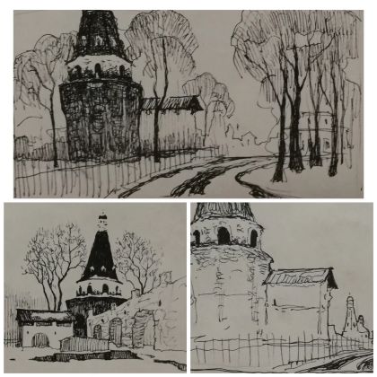 Зарисовки, Симонов монастырь
2017г. Бумага, ручка