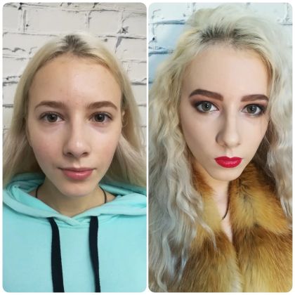 Яркий макияж в стиле "русская краса" 
