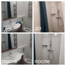 генеральная уборка ванной комнаты после ремонта, мытье стен ,плитки, сантехники.