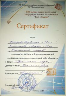 Сертификат учеников Шараборина Е.Л.