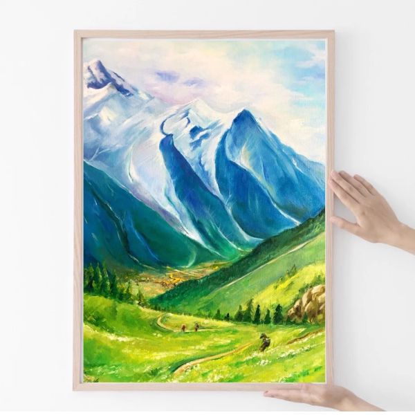 Картина маслом на холсте. "Французские Альпы".
Размер 50х60 см.